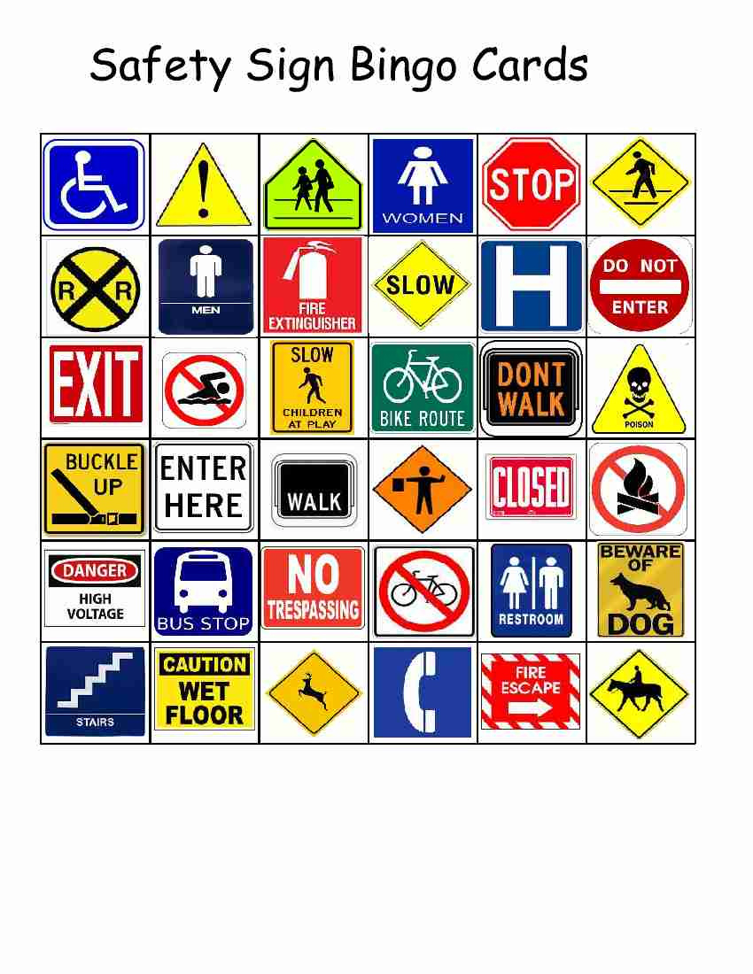 Empoweredthem: Safety Sign Bingo in Safety Sign Bingo Printable Free