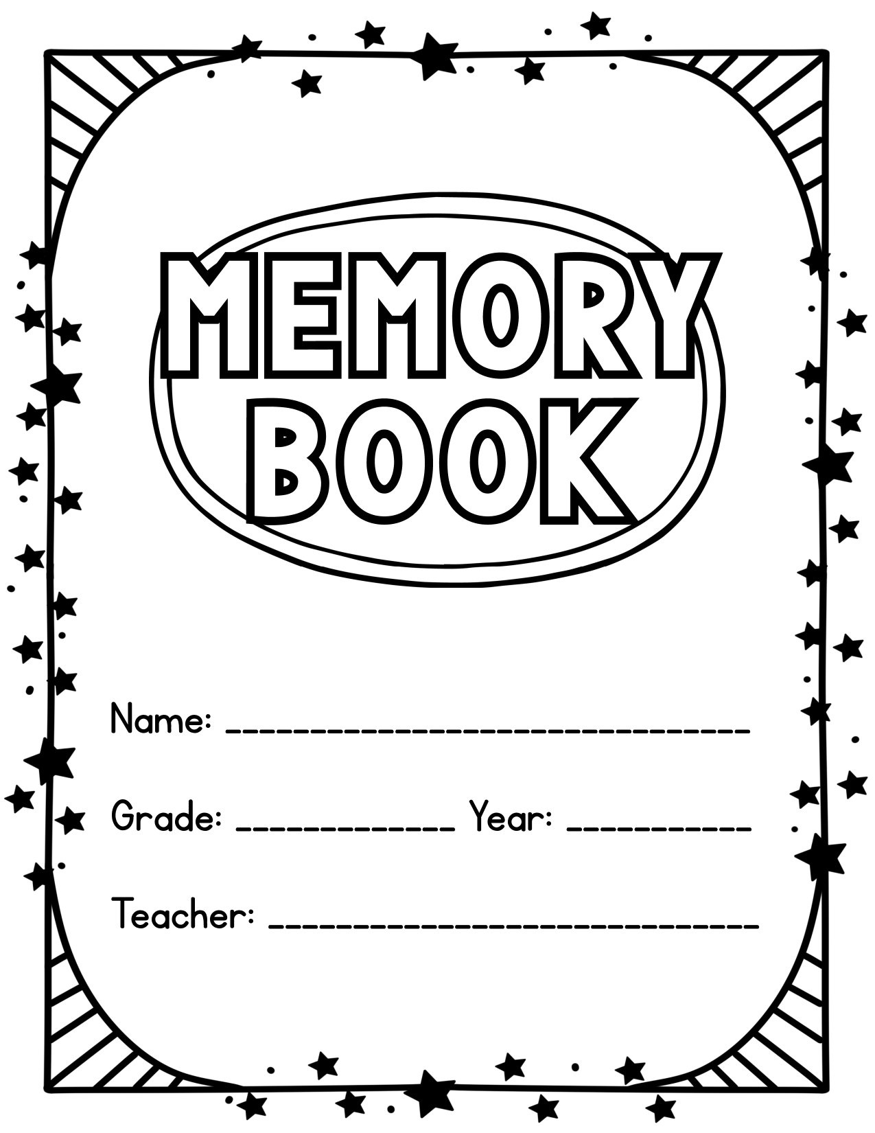 End Of The Year Memory Book (Free Printable Pdf) - A To Z Teacher pertaining to Free End of Year Memory Book Printables