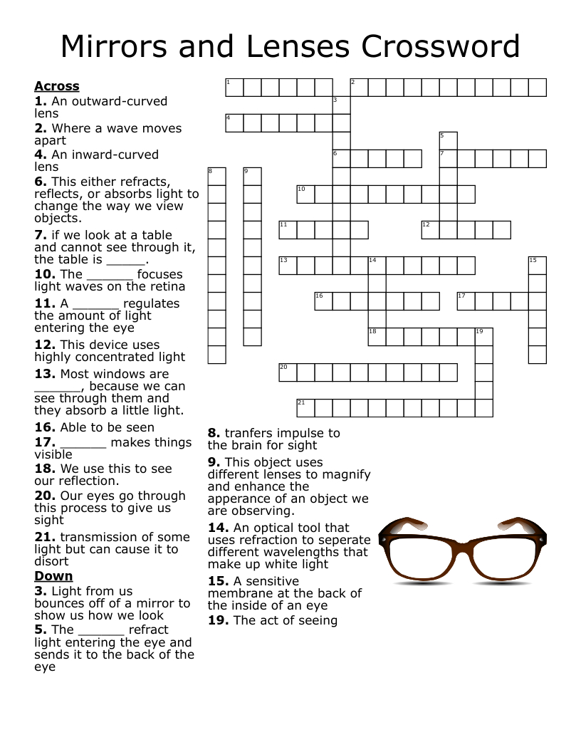 Eye Crossword - Wordmint in Mirroreyes Free Printable Crosswords