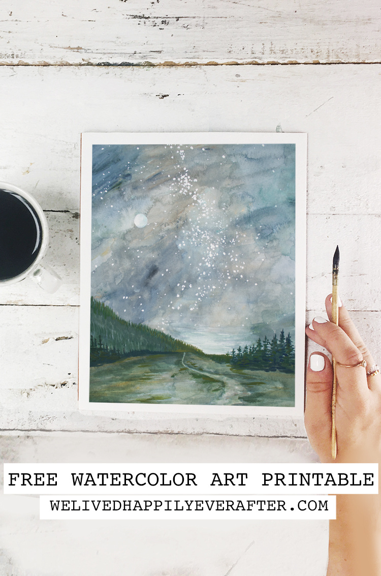 Fairytale Like Forest Watercolor Free Printable Art Print | We in Free Printable Watercolor Pictures to Paint