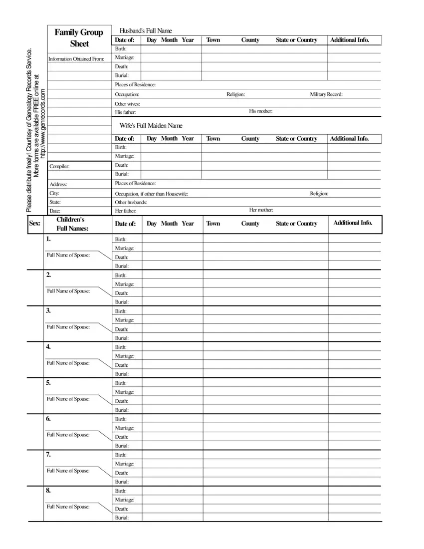 Family Group Sheet ≡ Fill Out Printable Pdf Forms Online pertaining to Family Group Sheet Printable Free