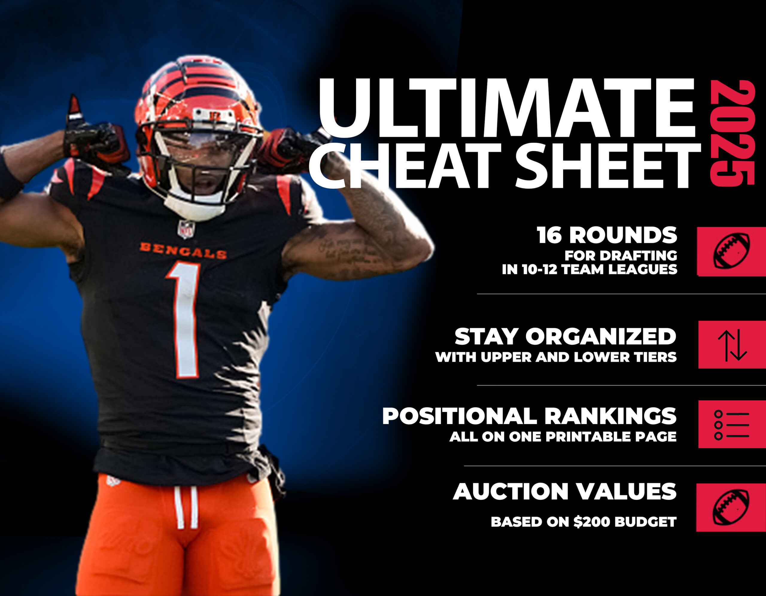Fantasy Football Cheat Sheet - 2025 Printable Pdf For All Draft within Free Fantasy Football Cheat Sheets Printable Top 200