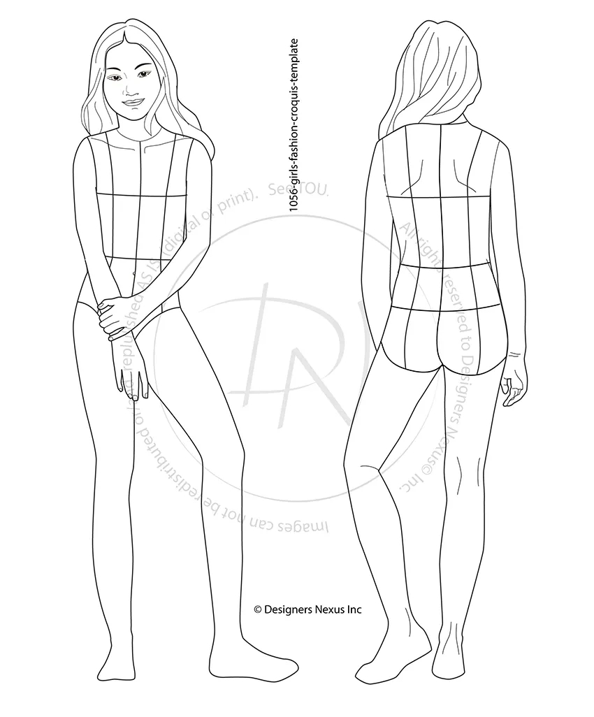 Fashion Croquis &amp;amp; Figure Templates in Free Fashion Design Croquis Templates