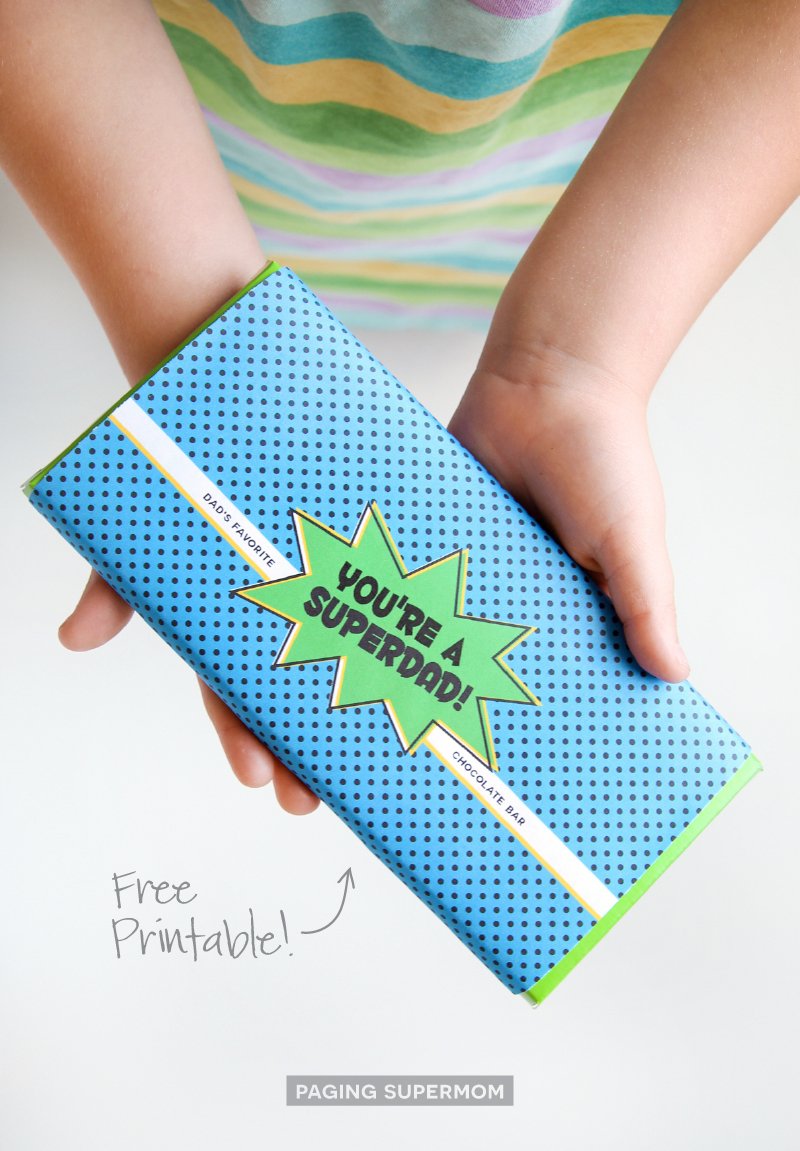 Father&amp;#039;S Day Candy Bar Wrap - Free Printable Super Dad! Design pertaining to Free Printable Fathers Day Candy Bar Wrappers