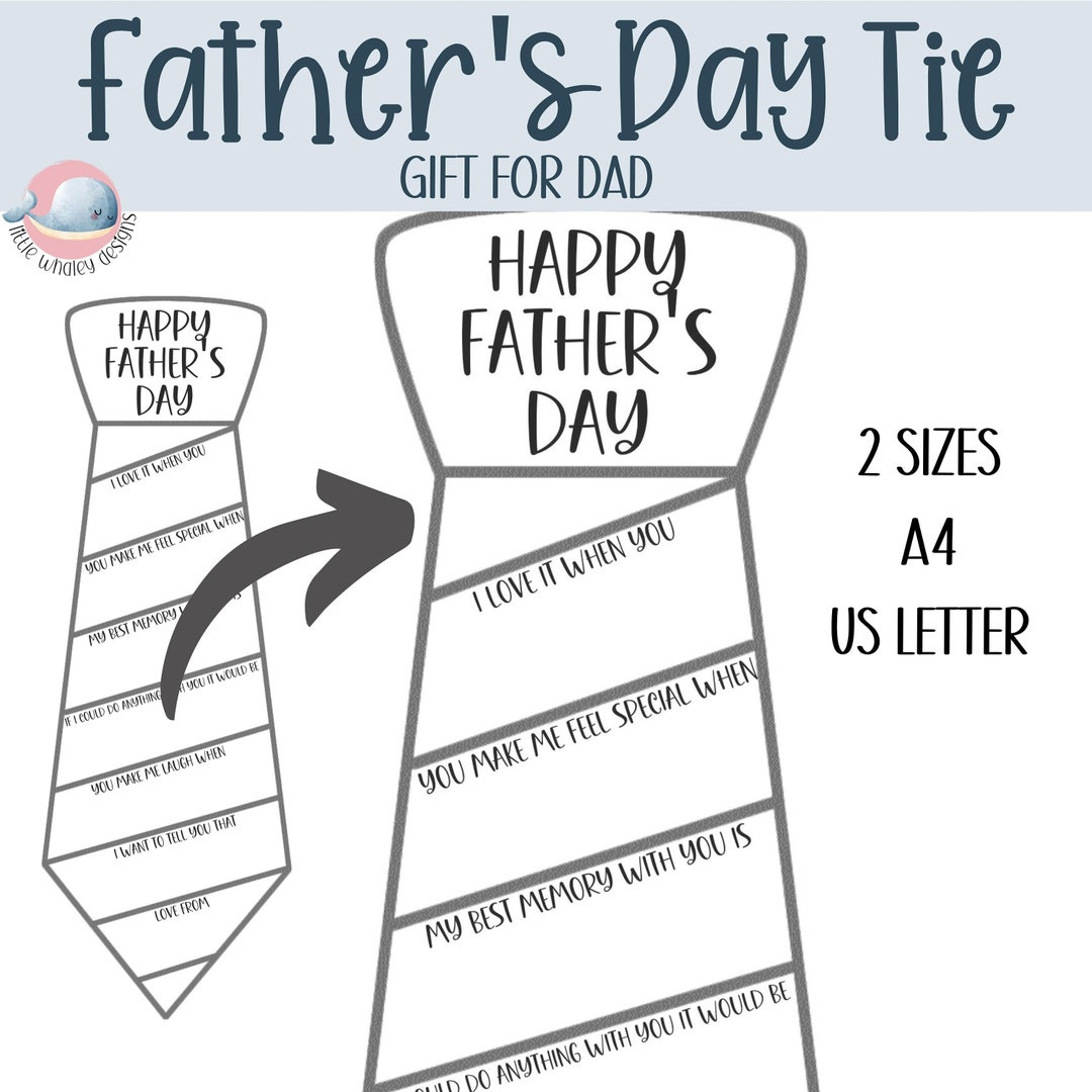 Fathers Day Tie Printable, Dad Tie Paper, All About My Dad for Free Printable Fathers Day Ties