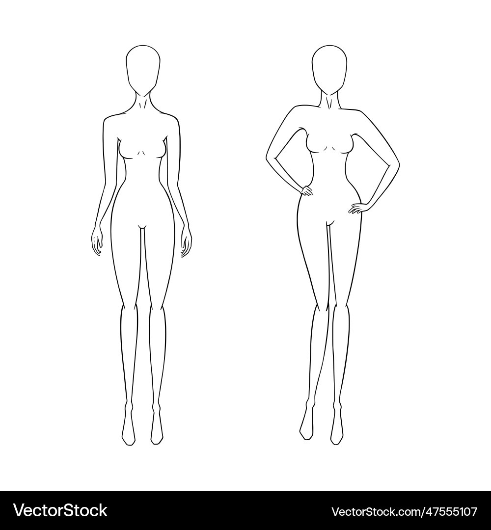 Female Mannequin Body Templates Royalty Free Vector Image with regard to Free Printable Female Body Outline