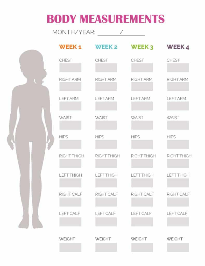 Female Printable Body Measurement Chart within Body Measurement Chart Printable Free