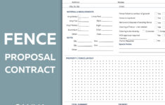Fence Proposal Contract Template - Easy Editable Canva Link within Free Fence Proposal Template