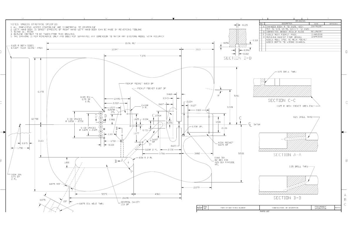 Fender Telecaster Guitar Templates | Electric Herald pertaining to Fender Telecaster Templates Free