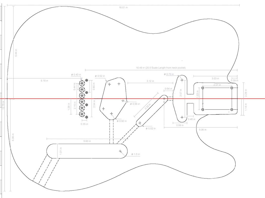 Fender Telecaster Guitar Templates | Electric Herald within Fender Telecaster Templates Free