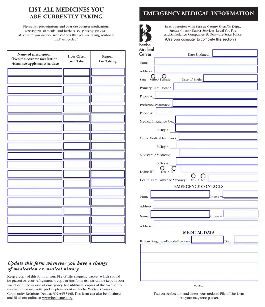 File Of Life Form ≡ Fill Out Printable Pdf Forms Online in Free Printable File of Life Forms