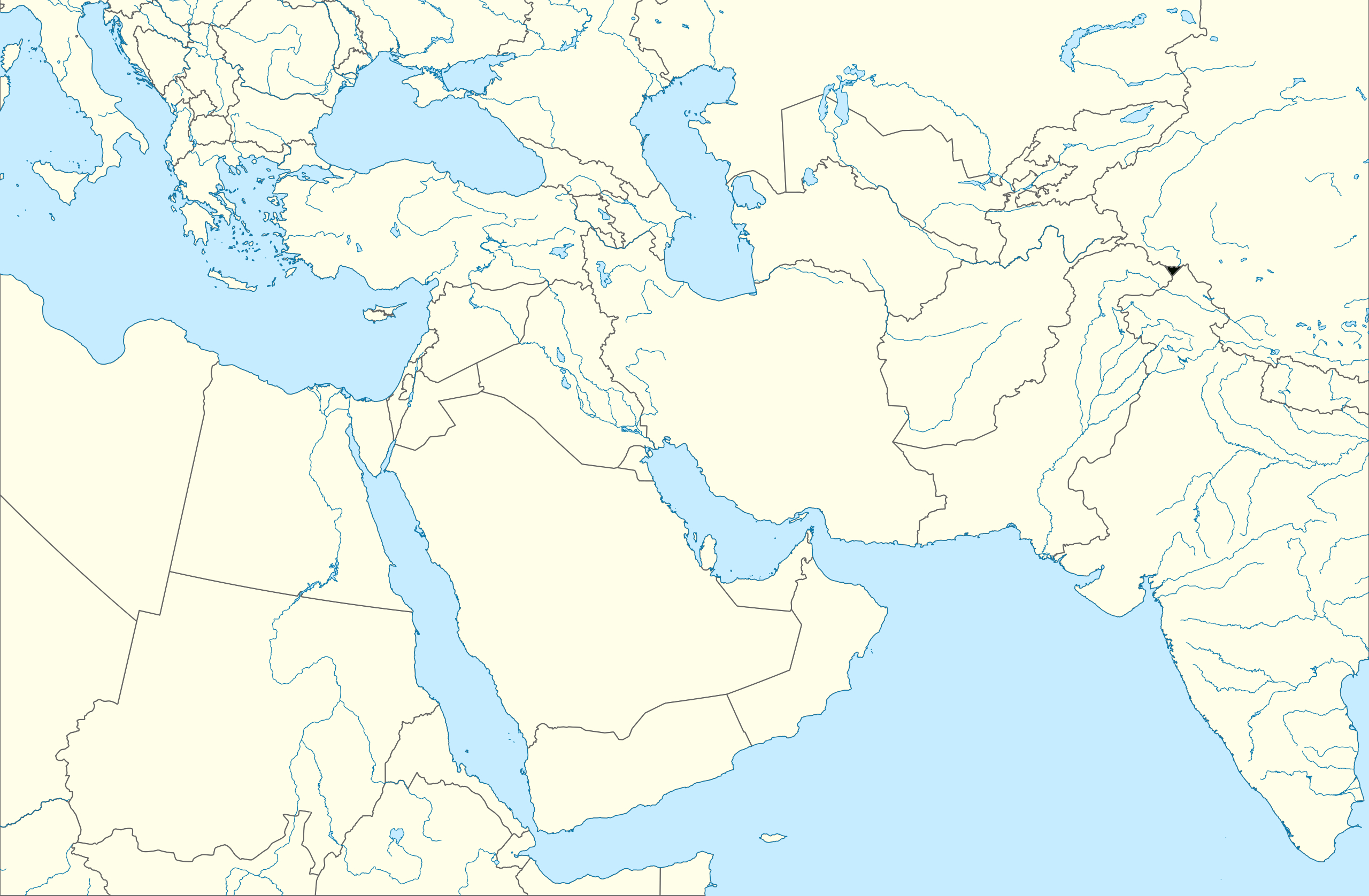 File:outline Map Of Middle East.svg - Wikimedia Commons intended for Free Printable Map of the Middle East