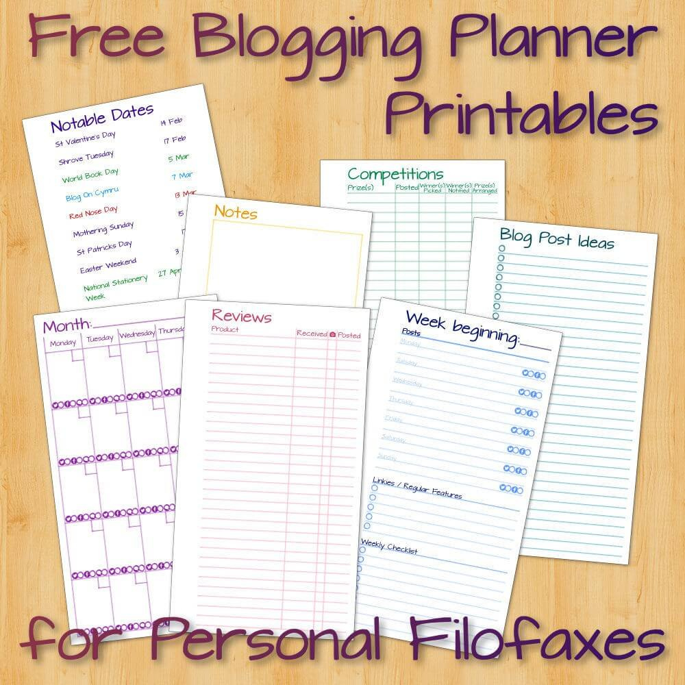 Filofax Blogging Planner (Personal) – Free Printables! | Mama Geek in Filofax Personal Size Free Printables