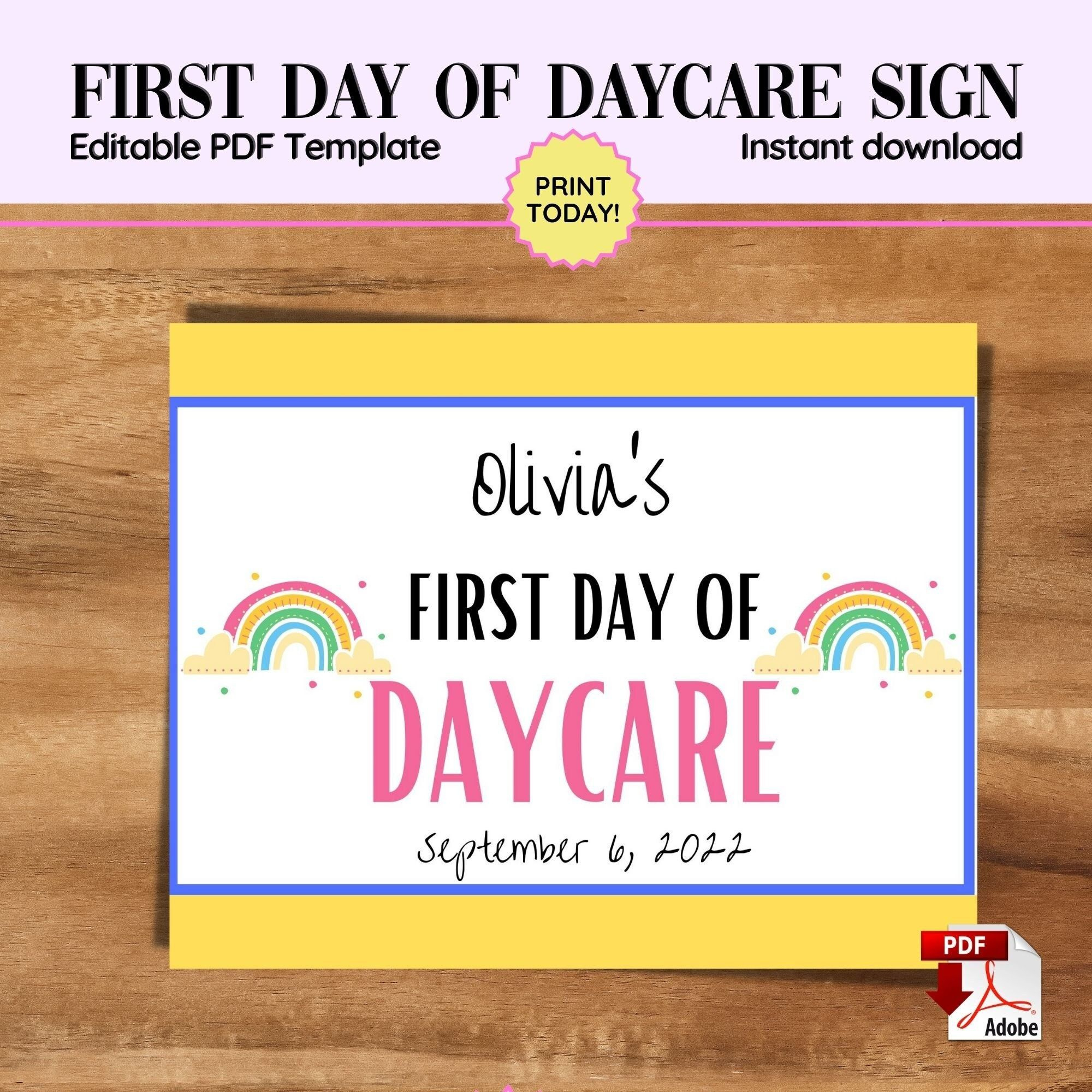 First Day Of Daycare Printable Free - Printable Party Favors for First Day of Daycare Free Printable