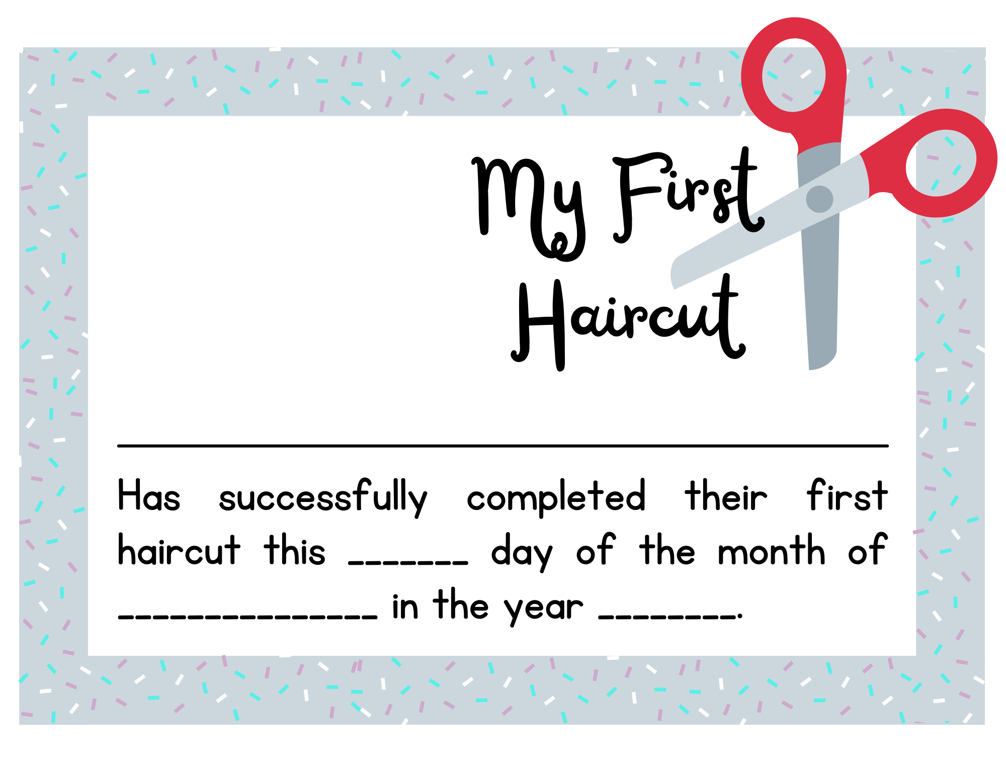 First Haircut + Free First Haircut Certificate Printable with regard to Free Printable 1st Haircut Certificate