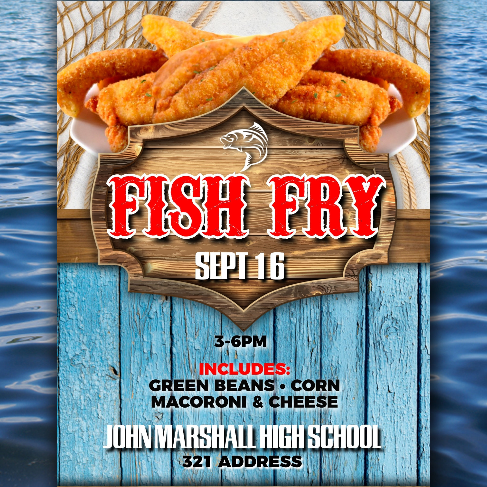 Fish Fry Flyer | Online Bearbeiten | 5X7 Digital &amp;amp; Druckbar regarding Fish Fry Flyer Template Free