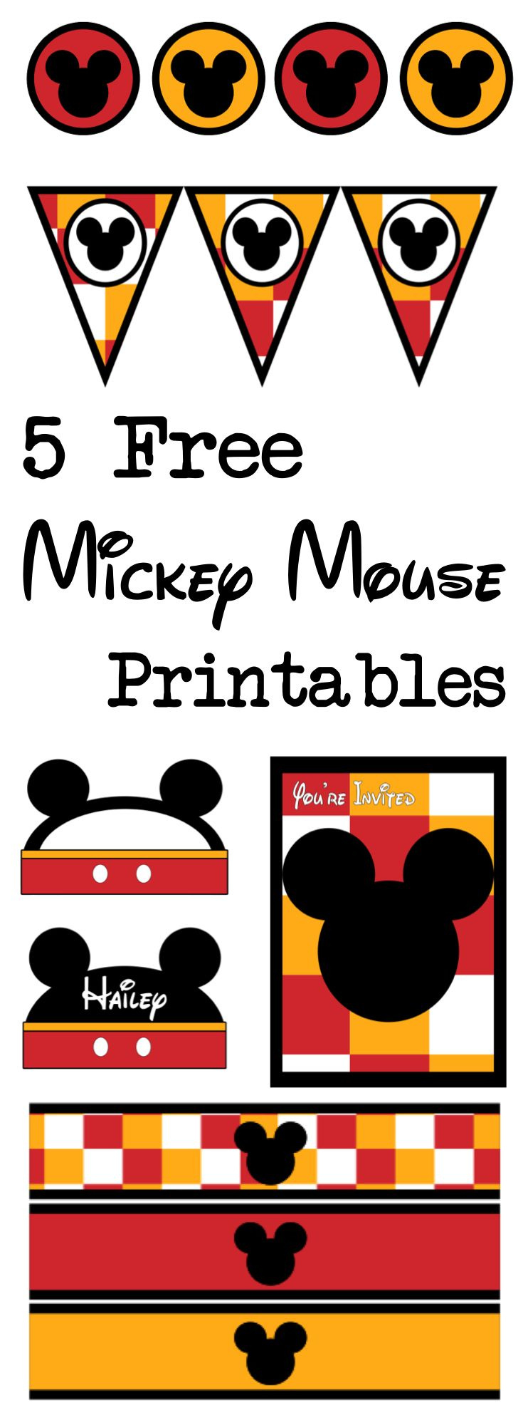 Five Mickey Mouse Free Printables - Paper Trail Design inside Free Mickey Mouse Cut Out Printables