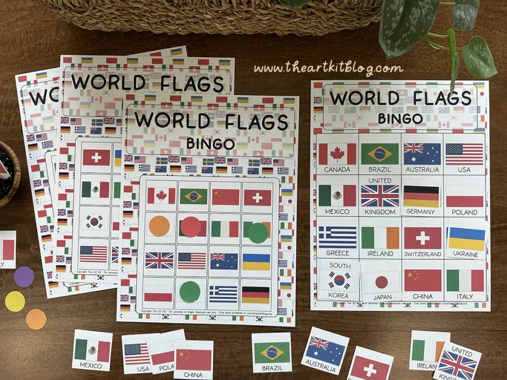 Flags Of The World Bingo: Printable Game - The Art Kit with regard to Flag Bingo Free Printable