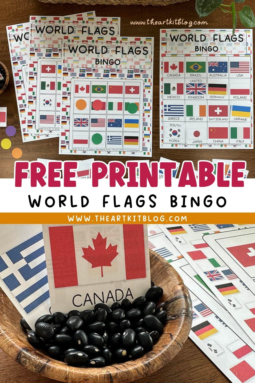 Flags Of The World Bingo: Printable Game - The Art Kit within Flag Bingo Free Printable