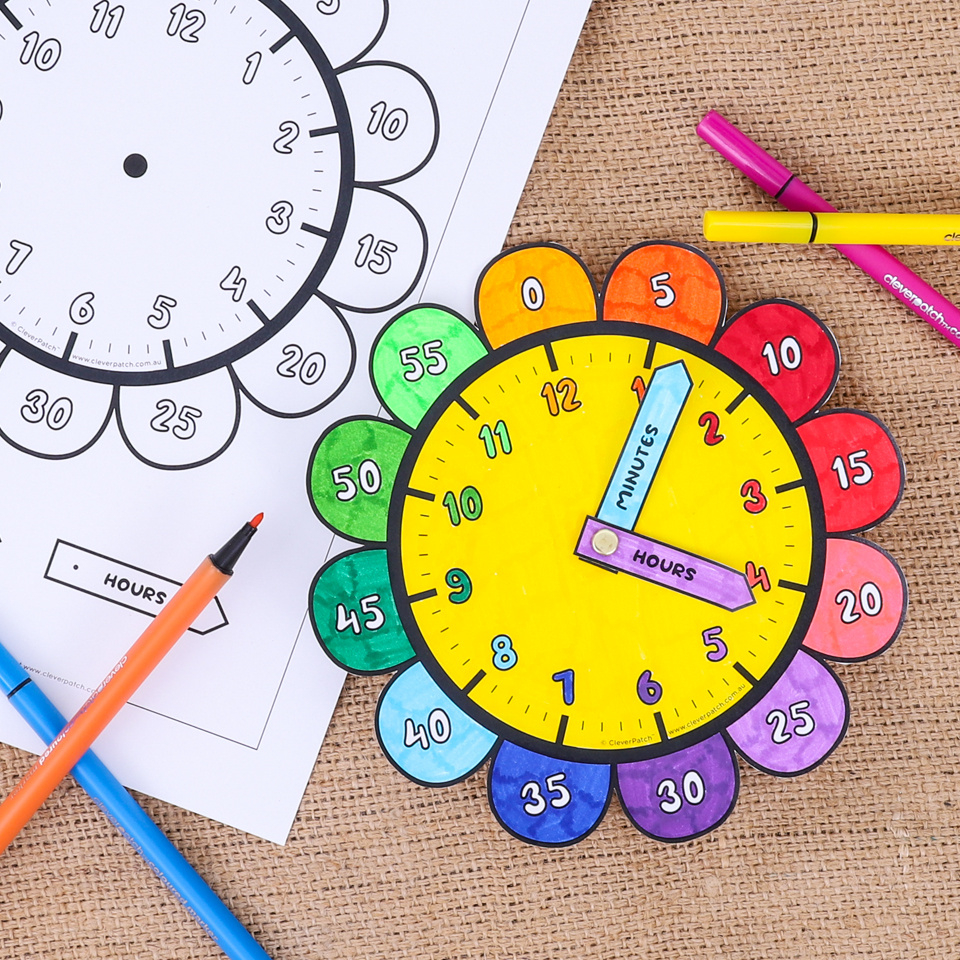 Flower Clock | Paper &amp;amp; Card - Cleverpatch | Cleverpatch - Art with regard to Free Printable Analog Clock