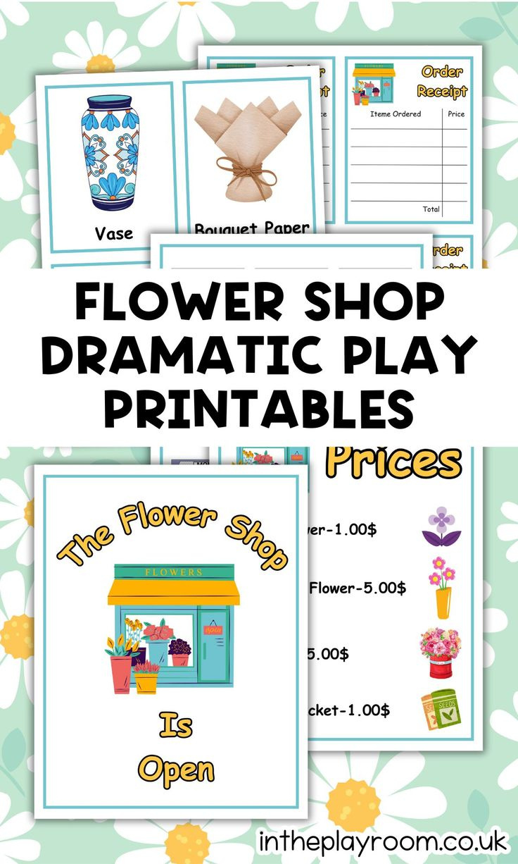Flower Shop Dramatic Play Free Printables within Free Preschool Flower Shop Printables