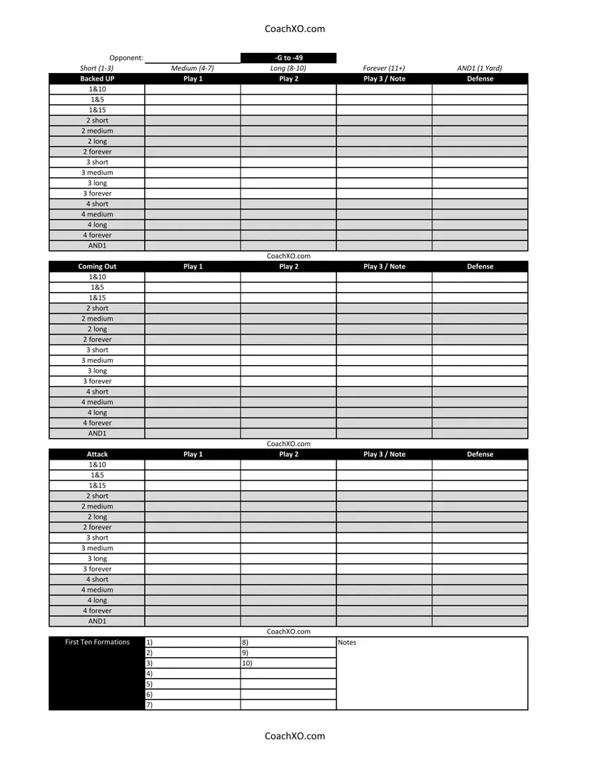 Football Play Diagram Form ≡ Fill Out Printable Pdf Forms Online pertaining to Free Football Play Call Sheet Template