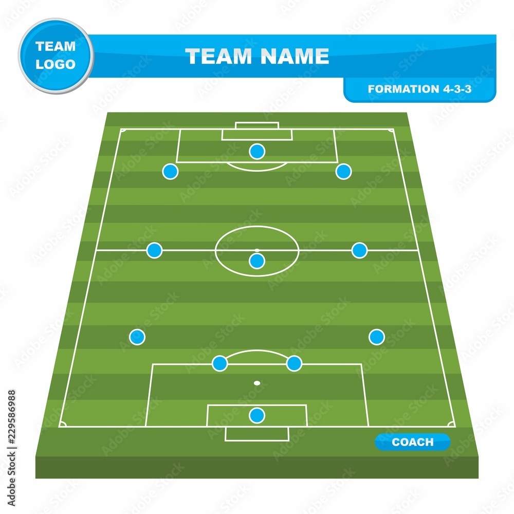 Football (Soccer) Formation Strategy Template With Perspective for Football Formation Templates Free Printable