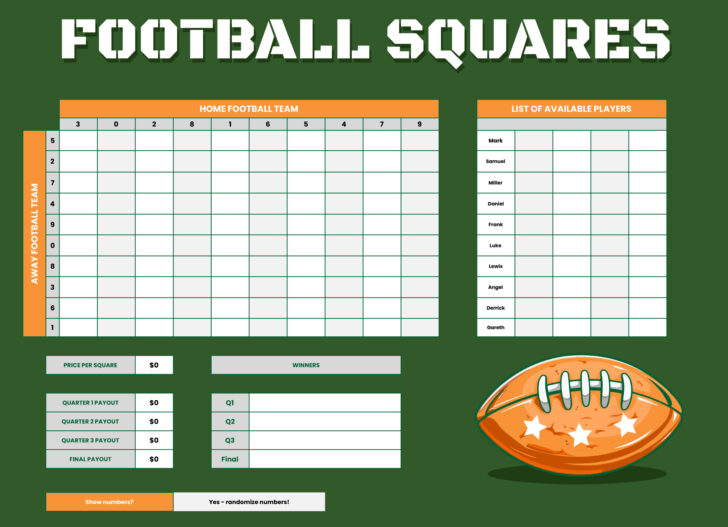 Free Printable Football Line Sheets