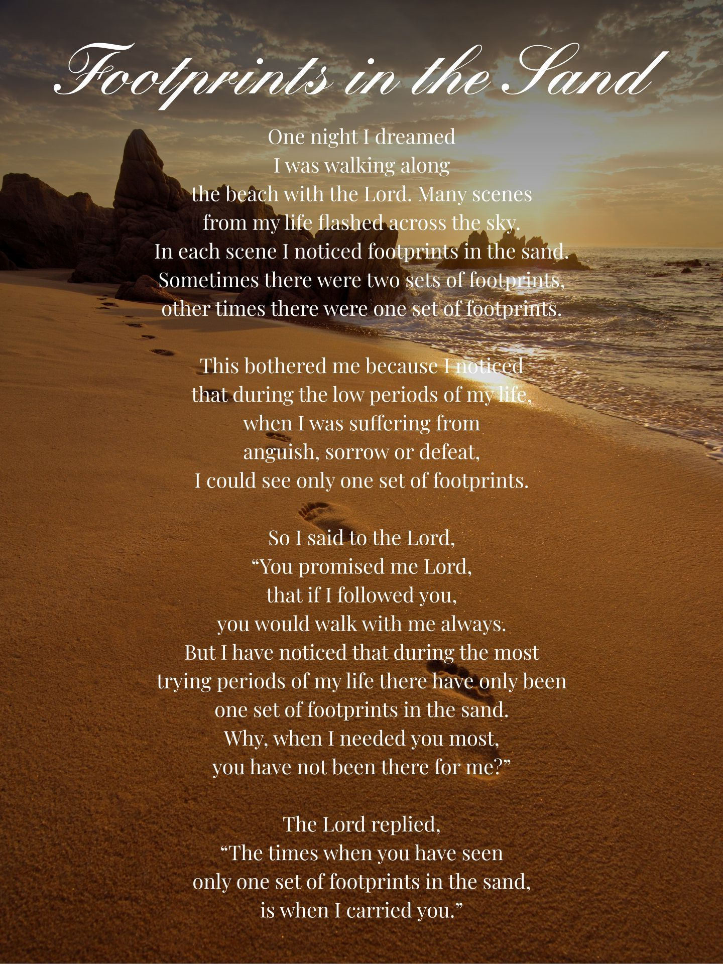 Footprints In The Sand - 10 Free Pdf Printables | Printablee within Footprints In The Sand Free Printable