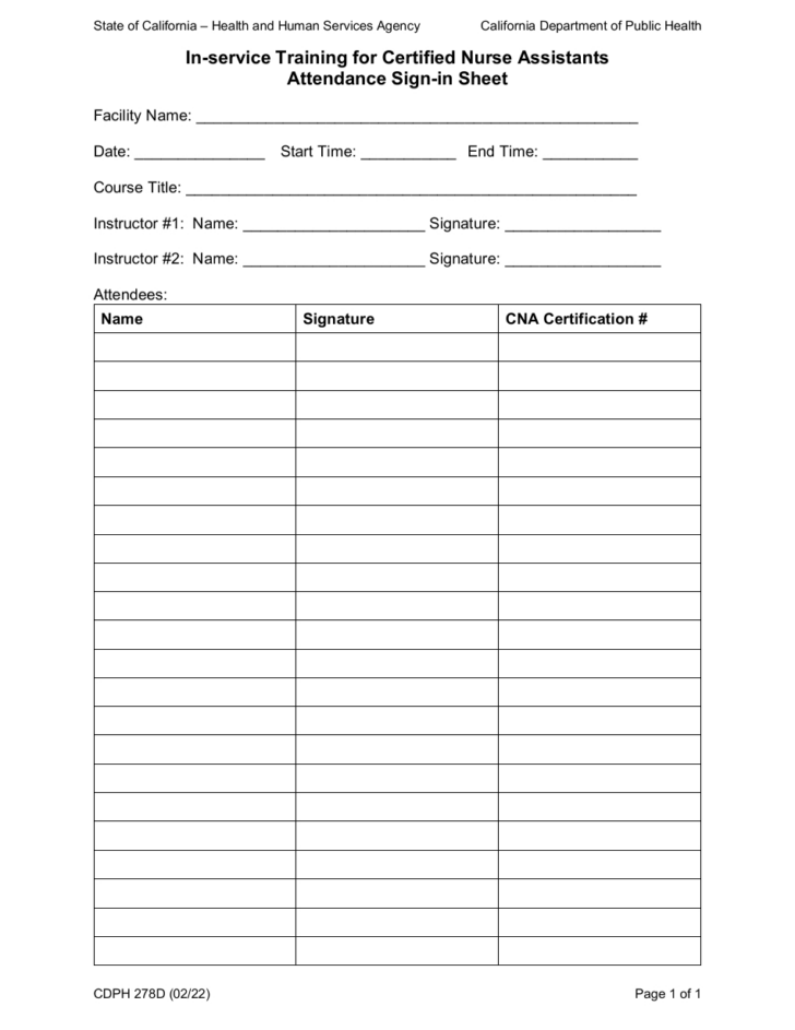 Free Printable Cna Inservice Materials