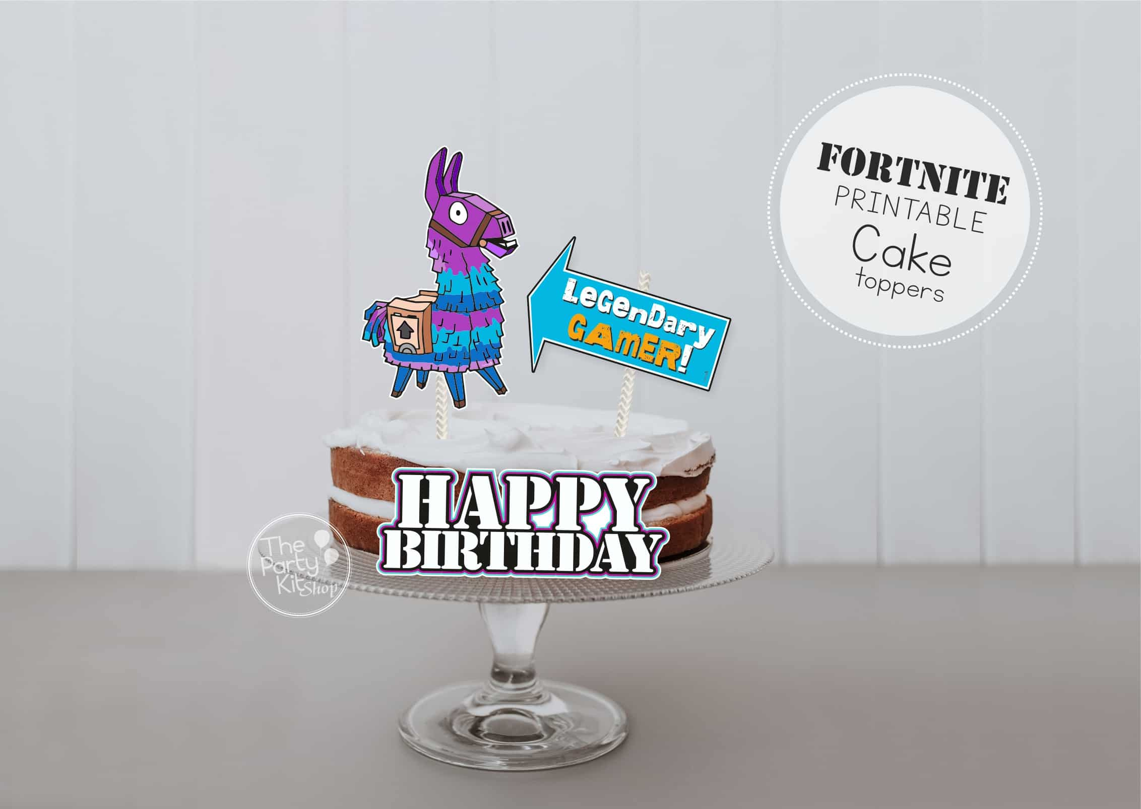 Fortnite Party Printables + Freebies - The Party Kit Shop with regard to Free Printable Fortnite Cake Toppers