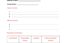Free 14+ Safety Meeting Form Samples, Pdf, Ms Word, Google Docs, Excel inside Free Printable Safety Meeting Sheets