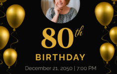 Free 80Th Birthday Invitation Template To Edit Online in 80th Birthday Invitation Free Templates