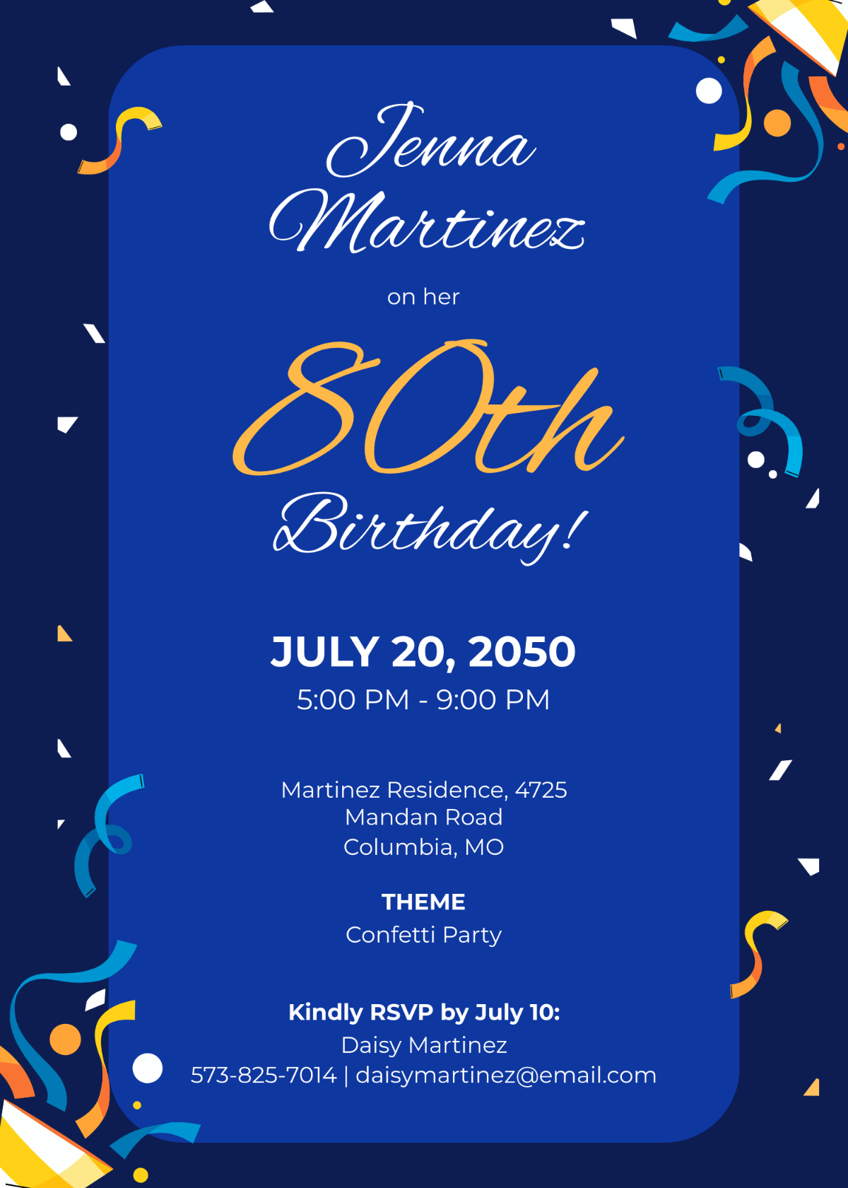 free 80th birthday invitation templates editable and printable with 80th birthday invitation free templates Free 80Th Birthday Invitation Templates, Editable And Printable with 80th Birthday Invitation Free Templates