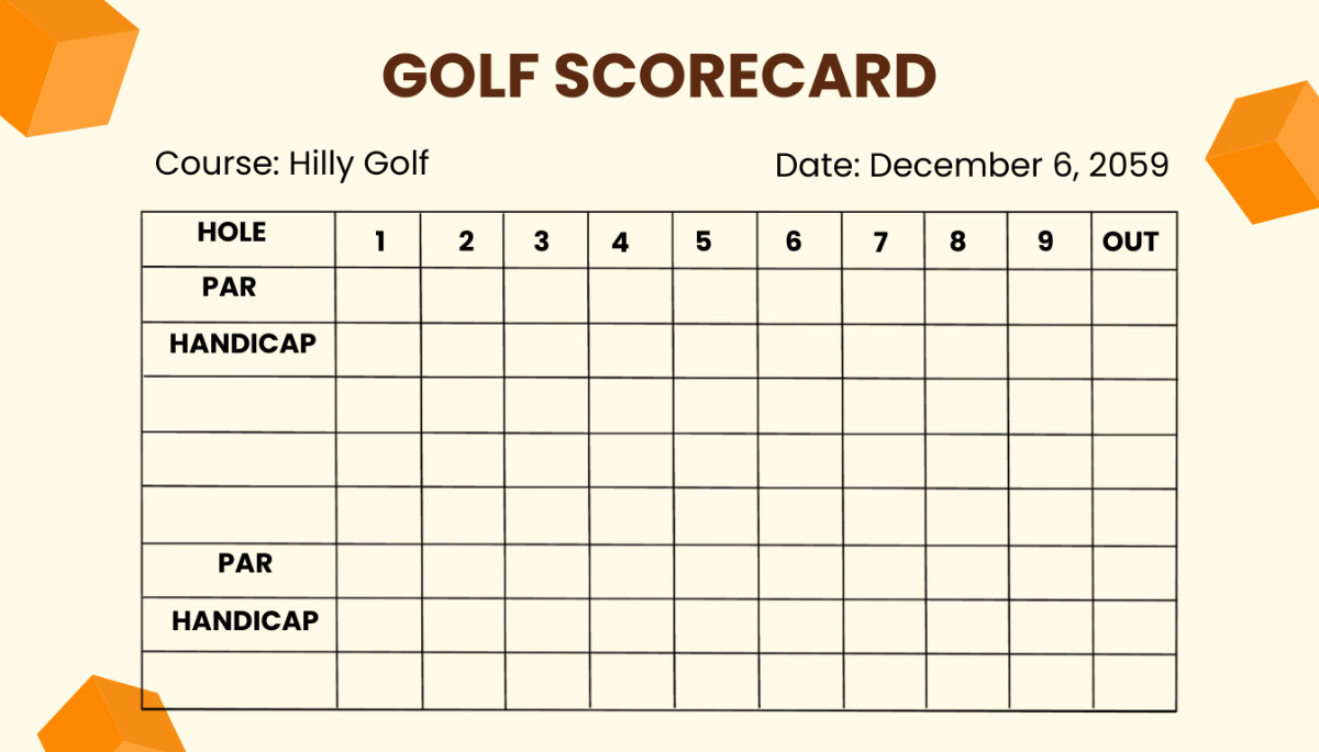 Free 9 Hole Golf Scorecard Template To Edit Online with Free Printable Golf Scorecard Template