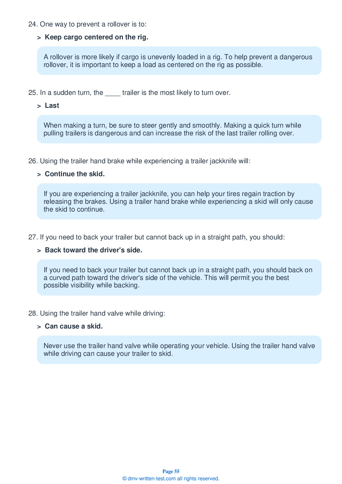 Free Alabama Knowledge Test Class A - Real 2025 Cdl Questions! regarding Free Cdl Test Questions and Answers Printable