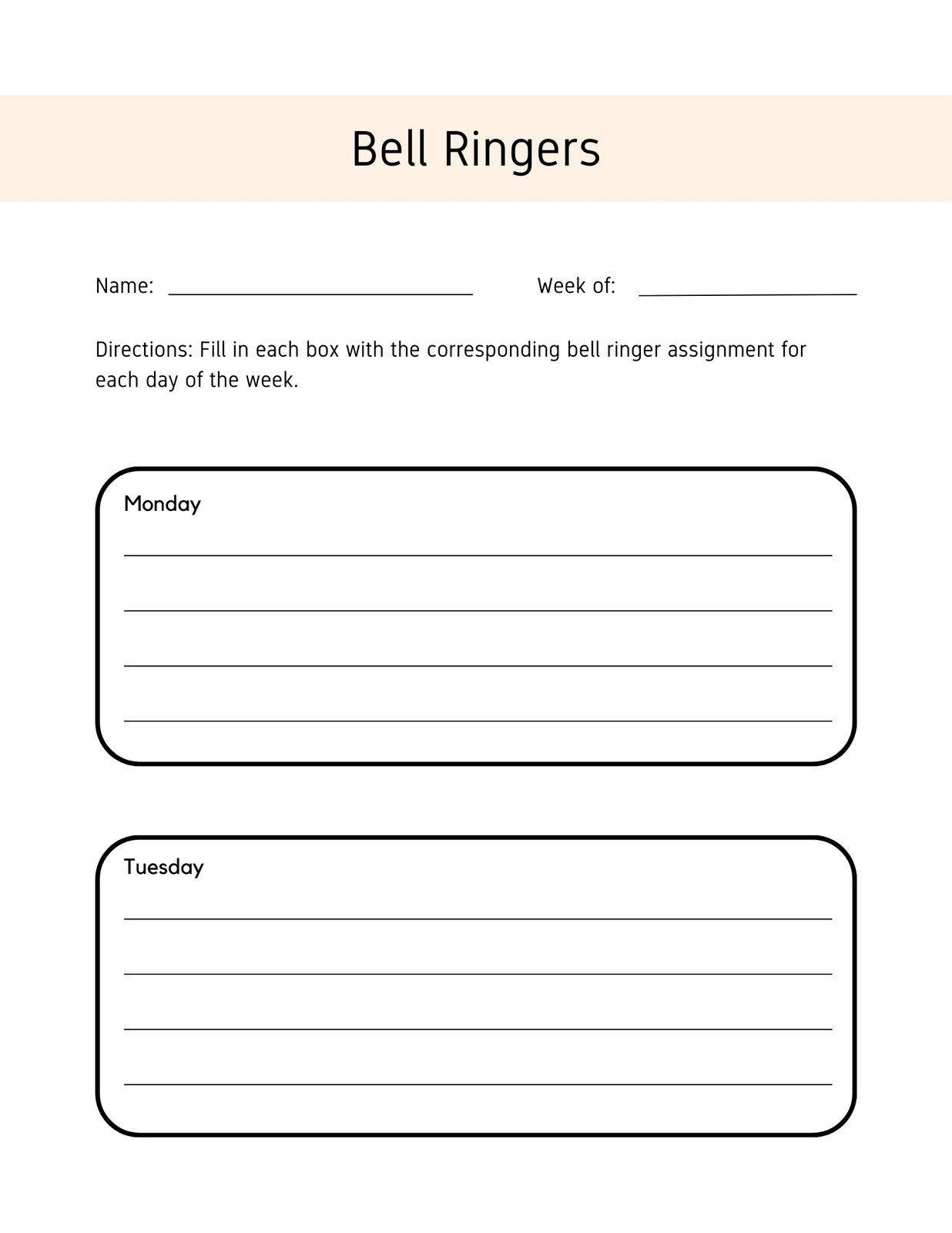 Free And Customizable Bell Templates pertaining to Free Printable Bell Ringer Worksheets
