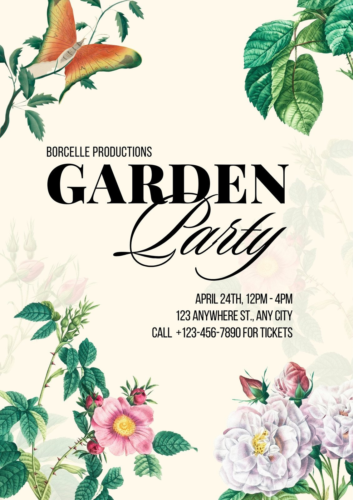 Free And Customizable Garden Templates regarding Garden Party Flyer Templates Free