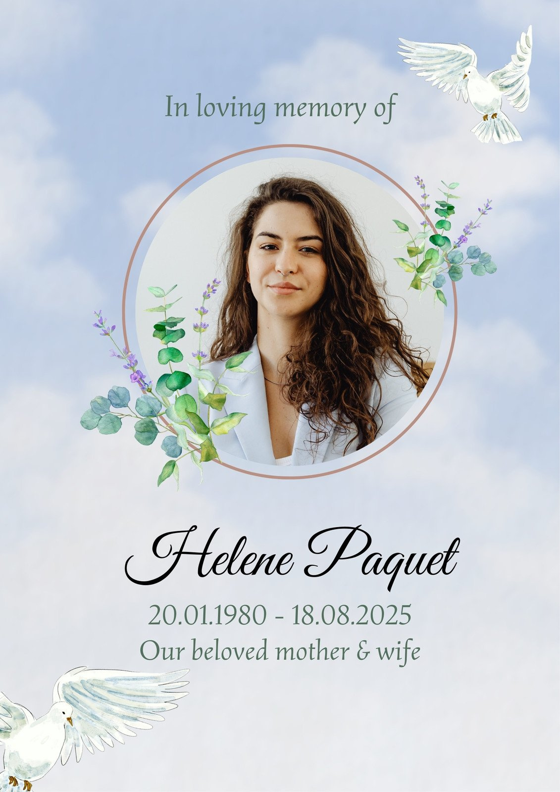 Free And Customizable In Loving Memory Templates | Canva for In Loving Memory Templates Free