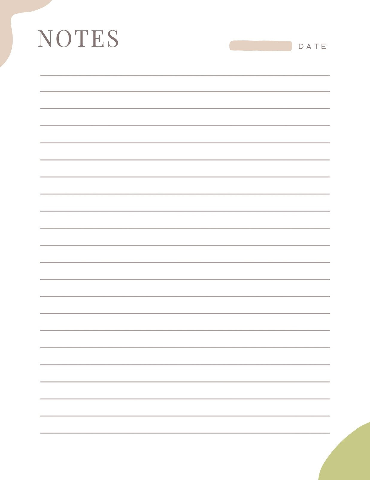 Free And Customizable Notes Templates for Free Printable Note Taking Sheets