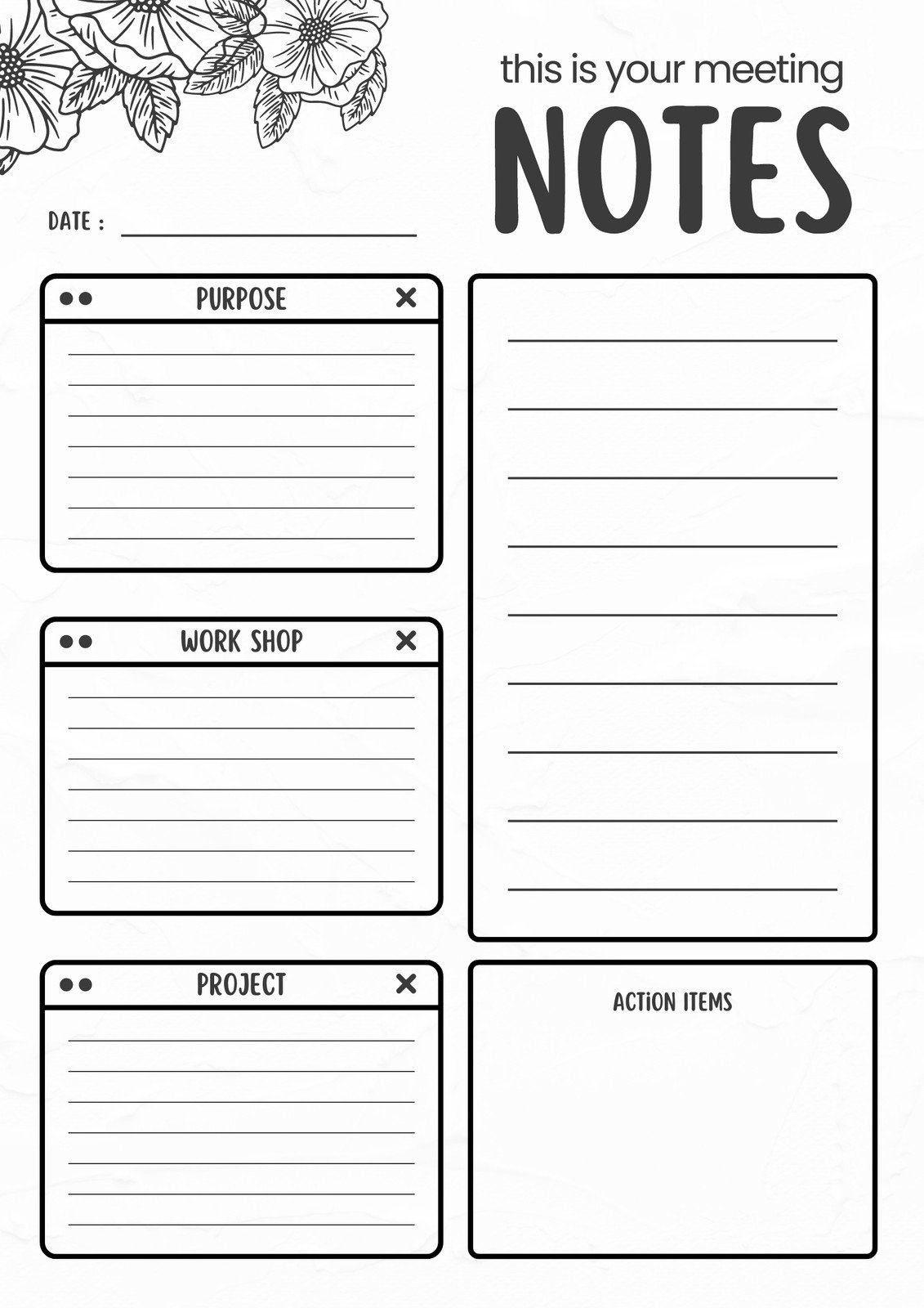 Free And Customizable Notes Templates in Free Printable Note Taking Sheets