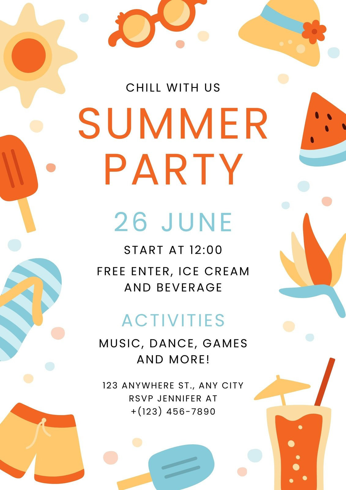 Free And Customizable Summer Templates | Canva with Free Printable Summer Party Invitation Templates