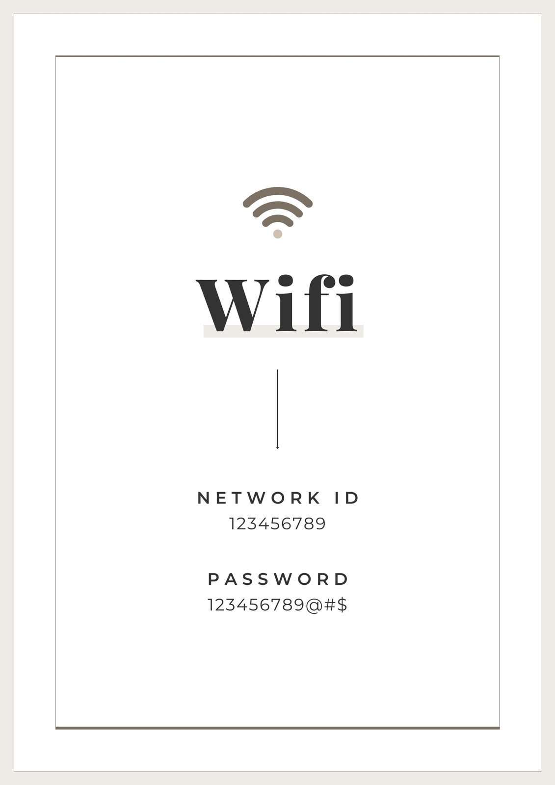 Free And Customizable Wifi Templates in Wifi Password Template Free