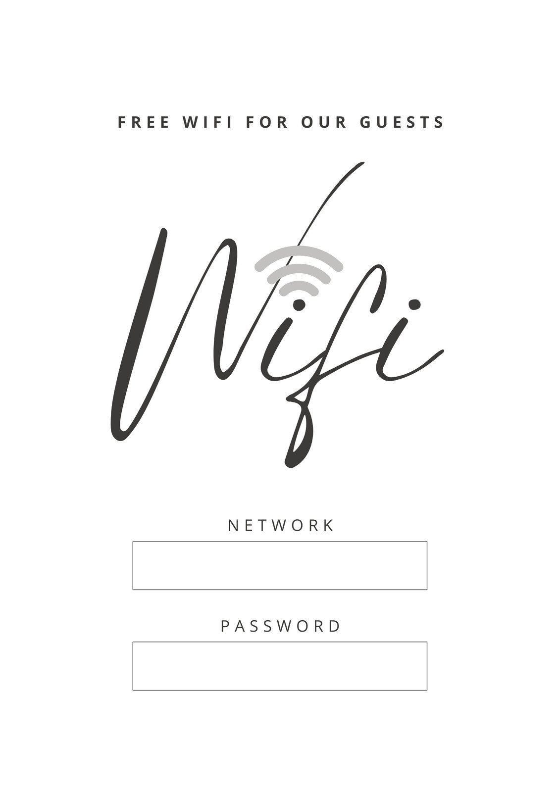 Free And Customizable Wifi Templates intended for Wifi Password Template Free