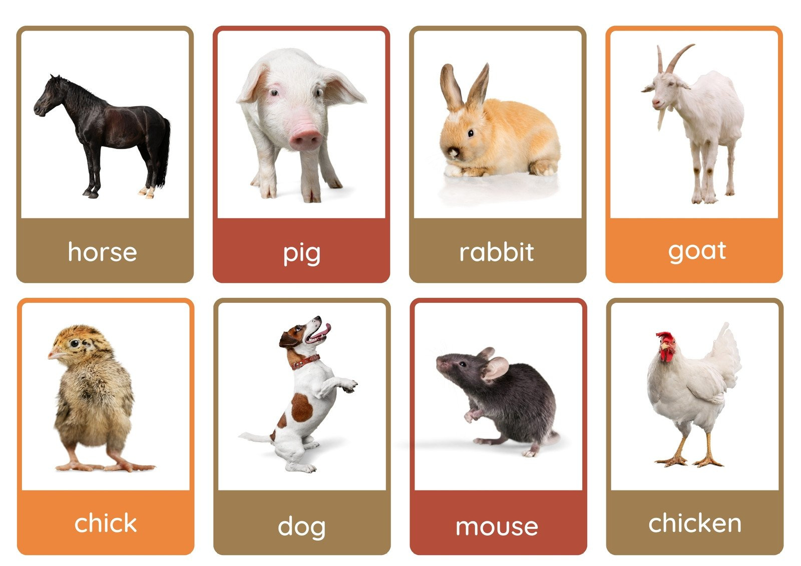 Free Animal Flashcards To Customize And Print | Canva within Animals Flashcards Free Printable