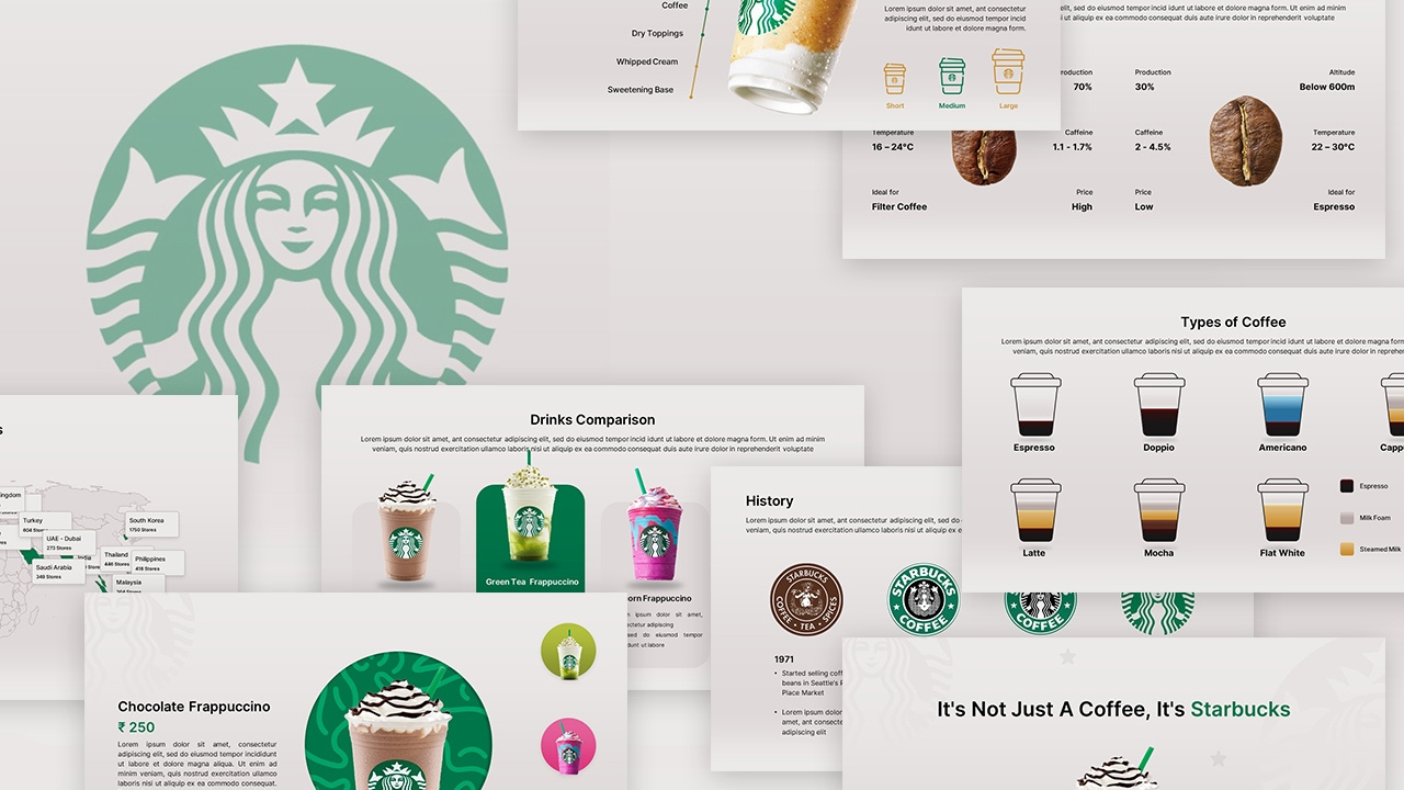 Free Animated Starbucks Powerpoint Template &amp;amp; Google Slides within Starbucks Template Free