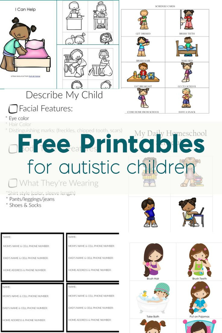 Free Autism Printables Library – Visual Schedules, Worksheets inside Free Printable Autism Worksheets