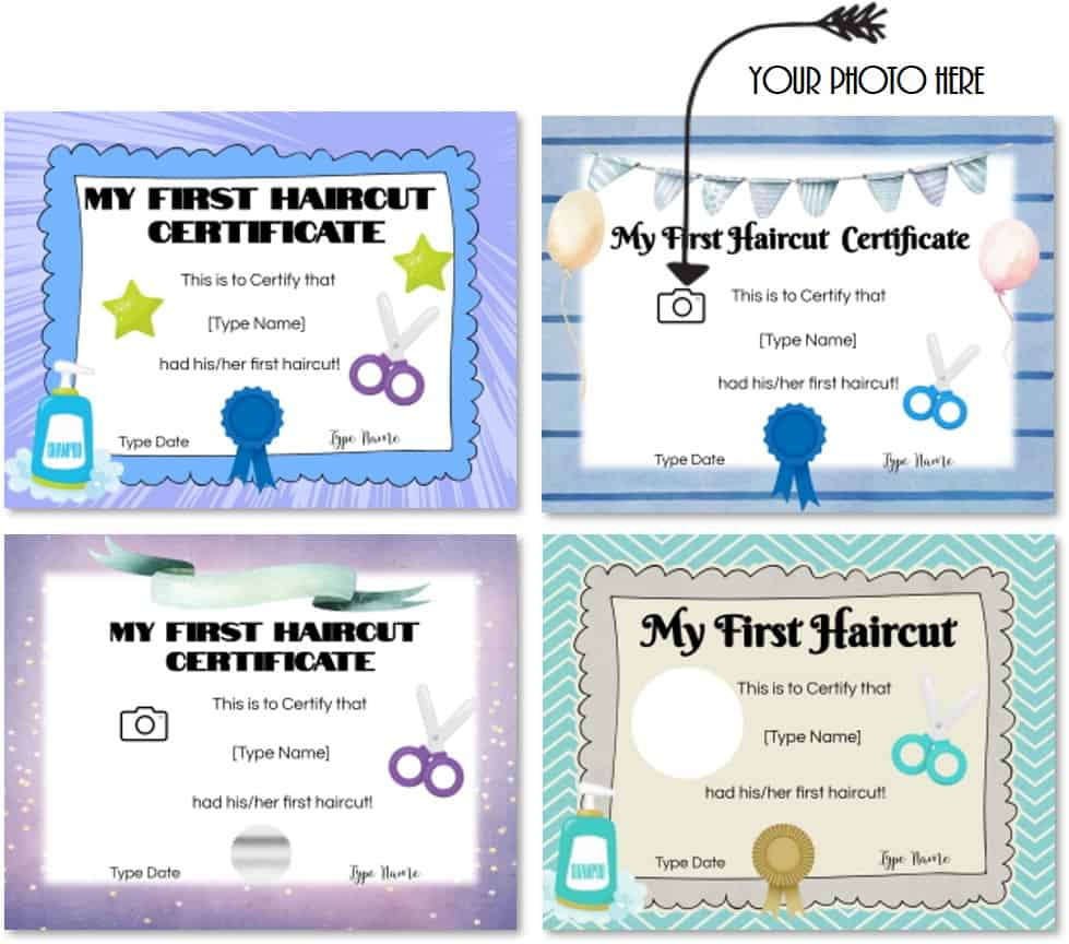 Free Baby&amp;#039;S First Haircut Certificate | Editable And Printable within Free Printable 1st Haircut Certificate