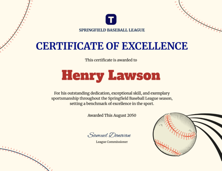 Free Printable Baseball Award Certificates
