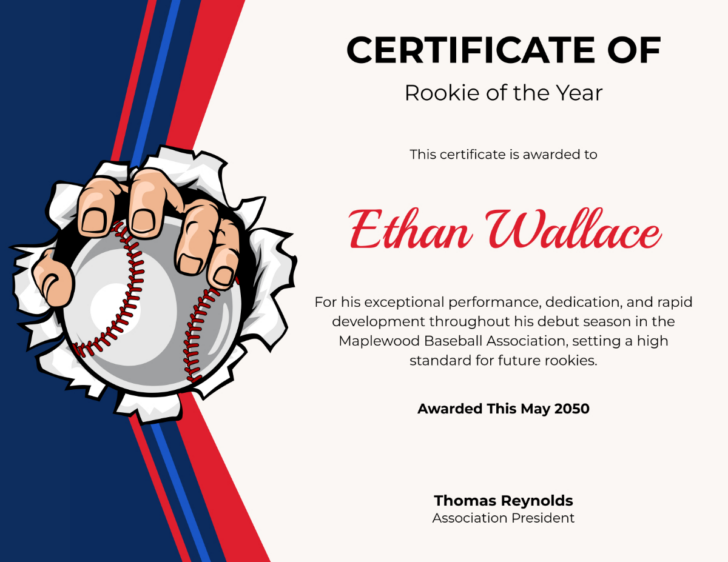 Free Baseball Award Certificates Templates